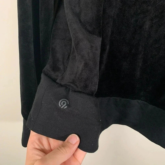 Champion Jacket Women’s Large Black Plush 1/4 Zip Pullover Long Sleeve - Picture 7 of 8